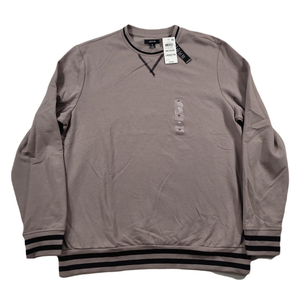 Alfani Fleece Sweatshirt Mens Medium Wallstreet Grey $50 NEW